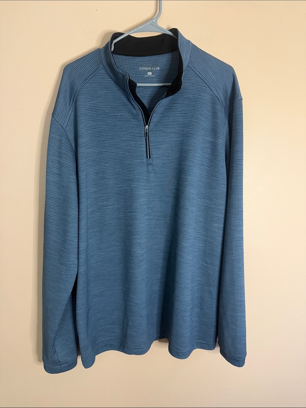 Cypress Club Men's Slate Blue Half-Zip Performance Sweater